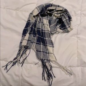 Navy plaid scarf